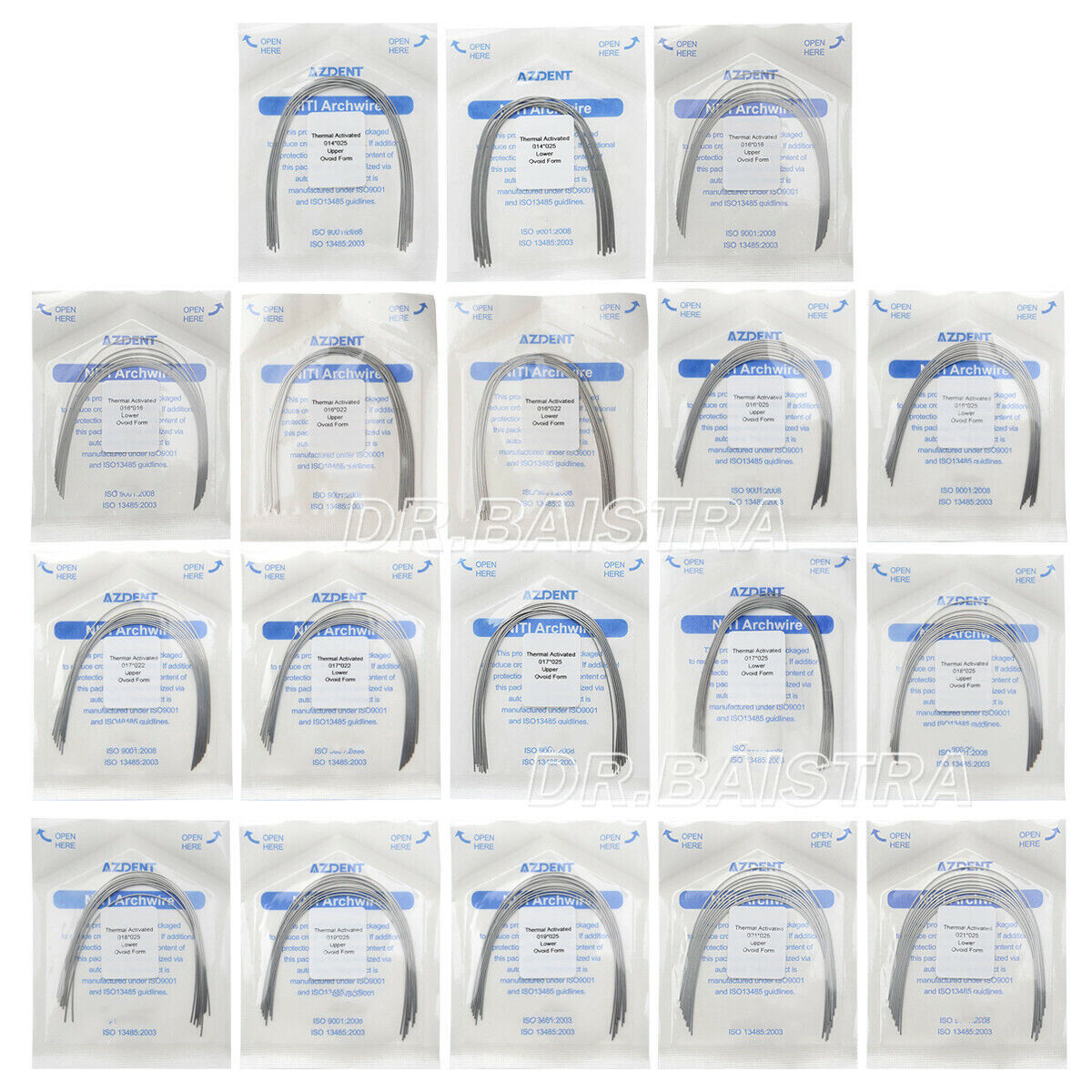 Cables de arco rectangulares Niti activados térmicamente por calor de ortodoncia dental AZDENT