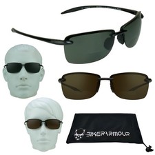 Polarized Bifocal Sunglass Reader Rimless Fishing Golf Reading Glasses