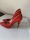 Women’s Enzo Angiolini Dark Red Suede Pumps With Back Zipper Detail Sz 7 — photo 8