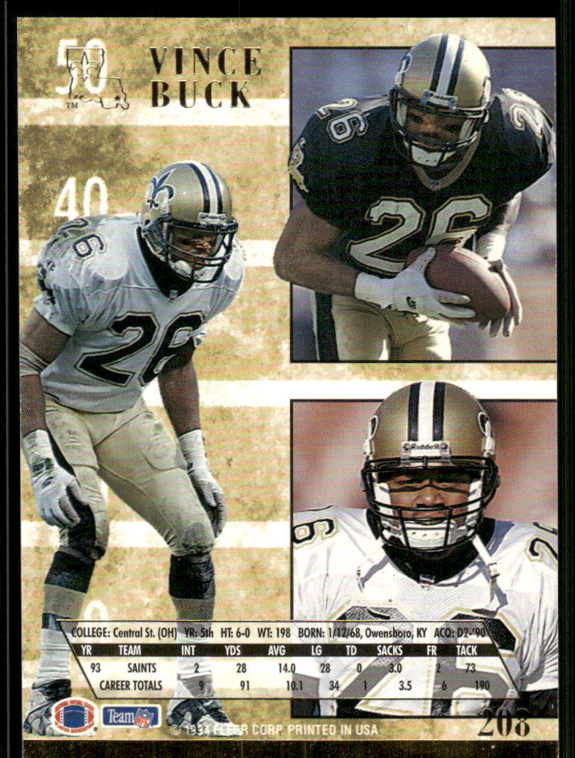 1994 Ultra #208 Vince Buck | eBay