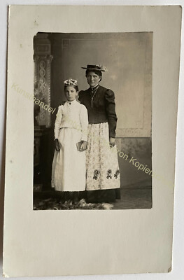 orig. Photo postcard Teisendorf Obb around 1910 mother child costume costumes Berchtesgaden 