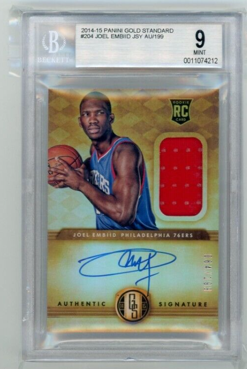 【199シリ】ジョエル・エンビード　RC  PANINI 【PSA9 】 2014-15 Panini Gold Standard - Joel Embiid #204 /199 (AU, MEM, RC