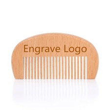 Engrave Logo-Beech Wood Fine Tooth Beard Care Combs Wooden Comb women hair comb