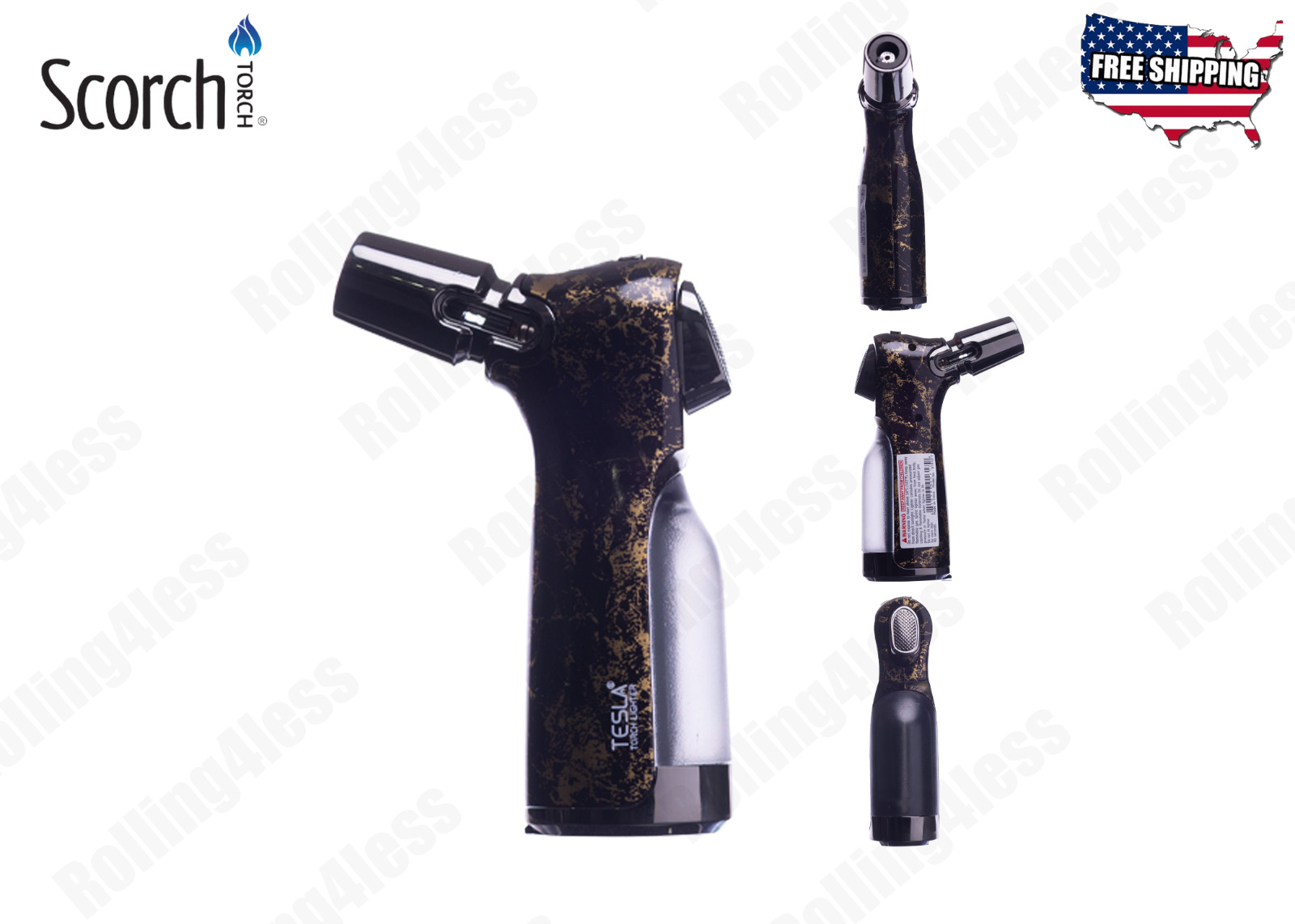 S Easy Grip Heavy Meta Single Flame Torch Lighter