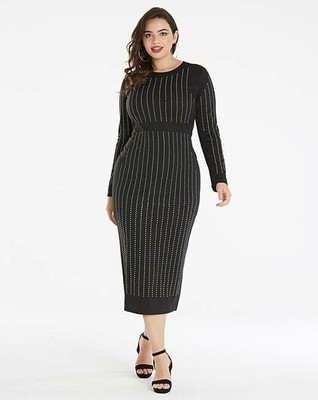 black long sleeve midi dress uk