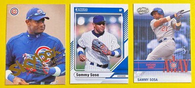 SAMMY SOSA Chicago Cubs 3-card lot, 600 Home Runs, Fan Favorite