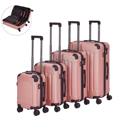 AREBOS Reisekoffer 4er Set Hartschalen Koffer Trolley Kofferset S-M-L-XL-Set