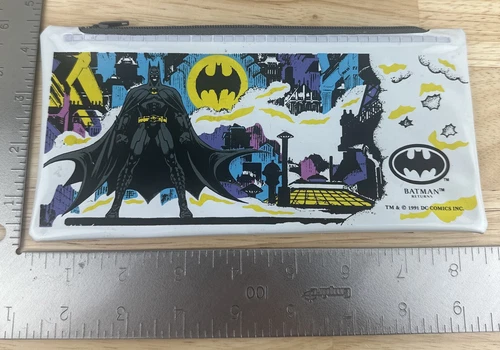 Batman Returns DC Comics 1991 Old School Zipper Pencil Pen Pouch Case Holder