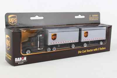 UPS 8'' Tractor w Double Tandem Truck Trailer Realtoy Daron Toys Diecast 1:87 HO
