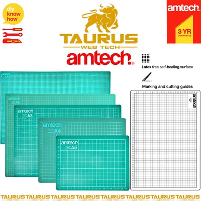AMTECH A1 A2 A3 A4 A5 SCHNEIDMATTE Selbstheilend rutschfestes GITTER Drucklinie Handwerk UK