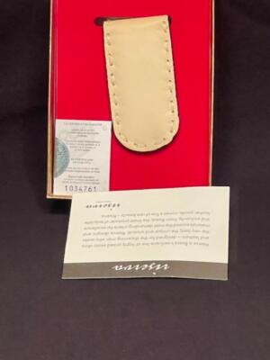 Vintage BOSCA Riserve Leather Hide Front Pocket Wallet Magnetic Money Clip