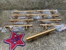 Set of 9 GOLD  Modern Cabinet Handles T Bar Pulls Kitchen Drawer Hardware