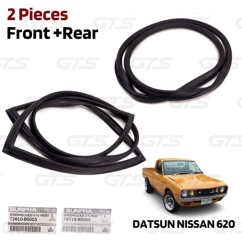 Set Front Rear Windshield Weatherstrip Rubber Seal For Datsun 620 Pickup 1976 - Foto 4 de 4