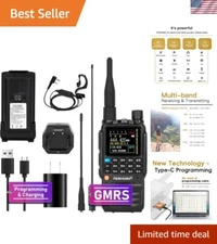 Handheld Long Range,Multi-Band Receiving Two-Way Radio,USB-C Programming & Ch...