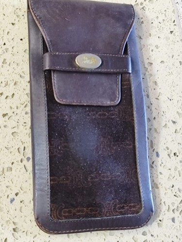 Celine -Paris Brown Leather Phone/ Sunglass Case Bag Limited Edition Used