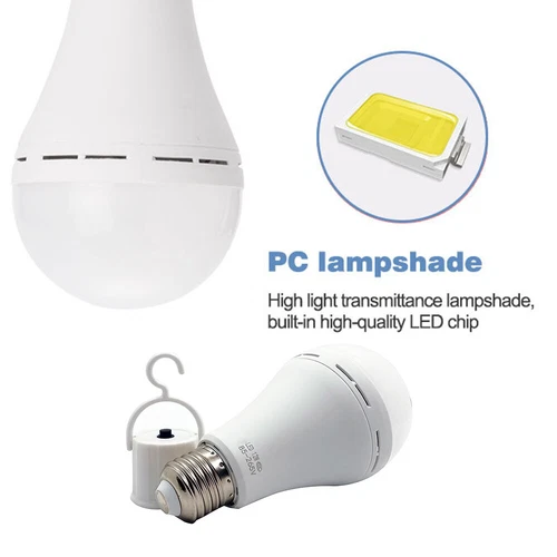 4Pcs LED Rechargeable Emergency Light Bulb 12W Equivalent 1200mAh Battery Backup - Bild 9 von 16