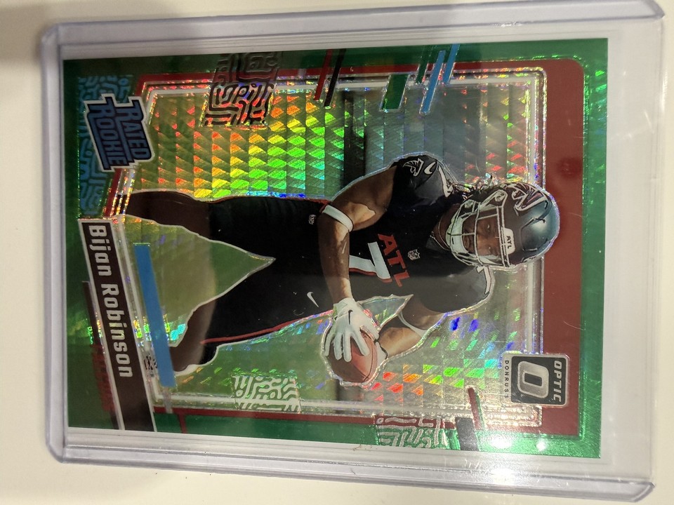 2023 Donruss Optic Bijan Robinson #206 Purple Shock Atlanta Optic Bijan Robinson #206 Purple Shock RC Atlanta Falcons