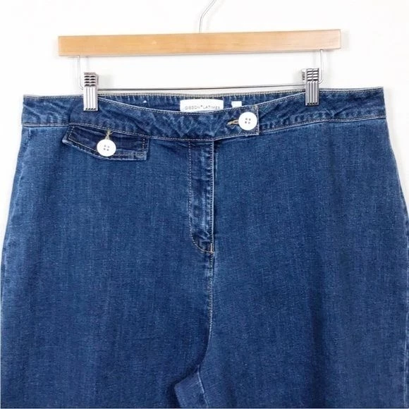 Pantalón Gibson Latimer City cintura alta lavado oscuro frente plano talla 14 Foto 4 de 4