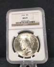 1922 $1 Peace Silver Dollar CERTIFIED NGC MS 65  White 7749