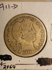 1911  D  BARBER SILVER QUARTER  NICE RARE SENI-KEY COIN BOLD RIMS