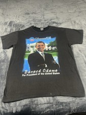 Barack Obama T-Shirt Adult M Our Time For Change Has Come! 2008 Black VTG Y2K