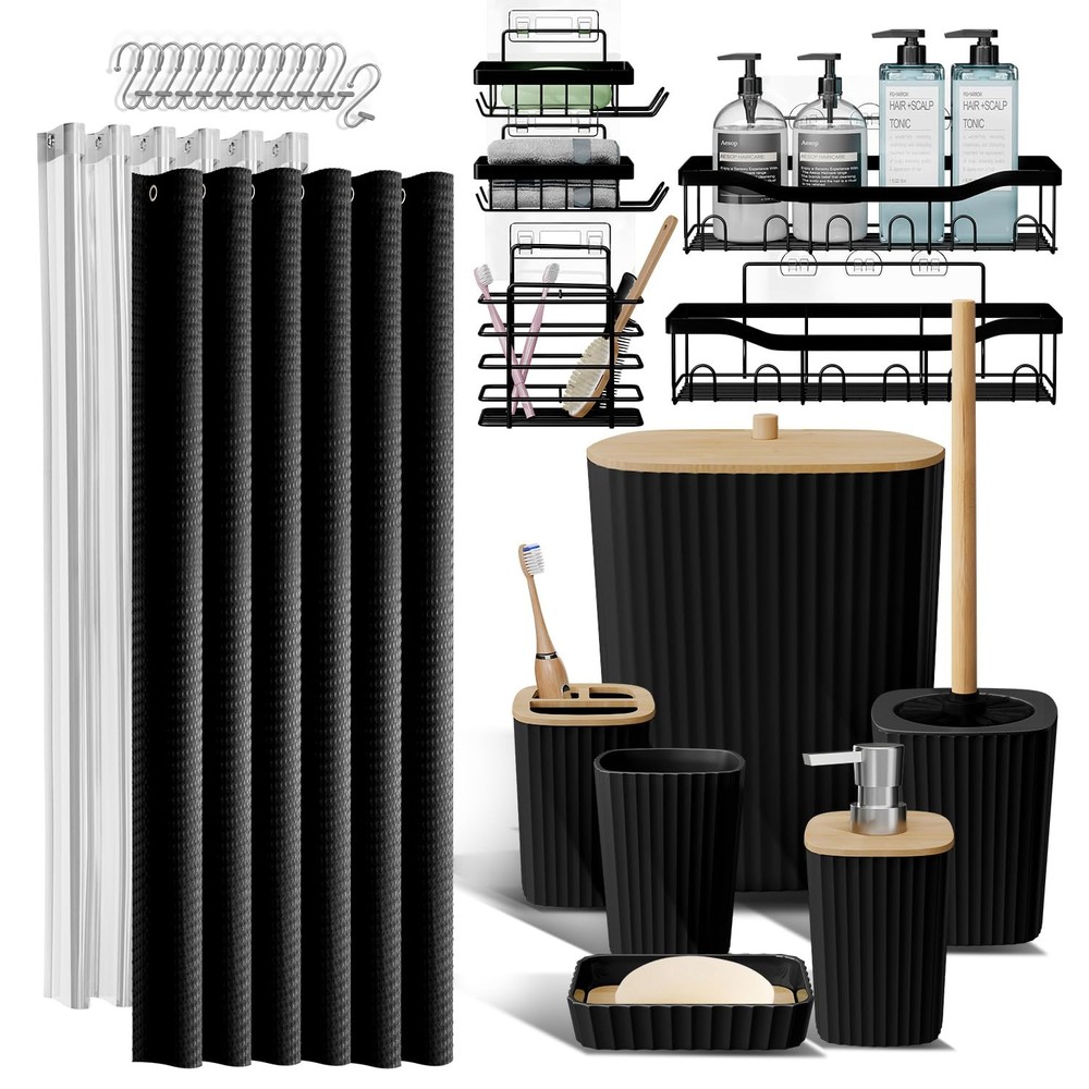 25-Piece Shower Caddy & Bathroom Accessories Set with Storage Organizer
