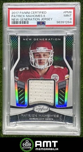 Patrick Mahomes II Jersey PSA 9 2017 Panini Certified New Generation Chiefs 1264
