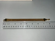 Pre-owned Gold-tone Double Stranded Foxtail Link Chain Bracelet