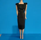 Vintage Look Barbie Dress, Sheath With Gold Buttons, Black