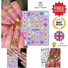Flower Decals for Nails - 5D Embossed Stickers - Hibiscus & Starfish Design