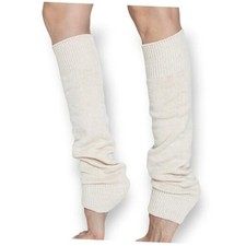 Lambswool Winter Leg Warmers For Women Natural Wool Footless One Size 1 Ecru