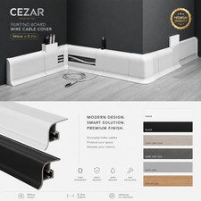 Premium PVC Skirting Board 59mm x 2.2m Cable Cover Design Cezar