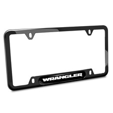 Jeep Wrangler Black Insert Black Stainless Steel License Plate Frame Jeep Wrangler Black Insert Black Stainless Steel License Plate Frame