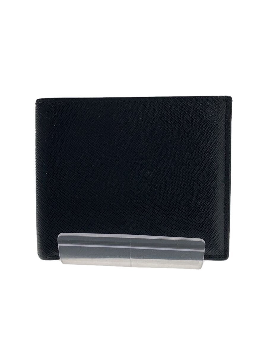 PRADA Bi fold Wallet Leather BLK Solid Men 2MO912
