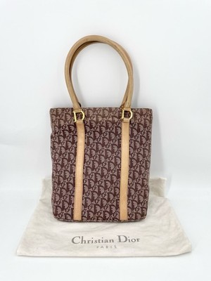 DIOR バック ビンテージ Dior Vintage Oblique Tote Bag Piano Sheet Music Brown Handheld