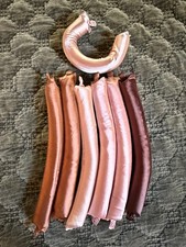 Kitsch Satin Heatless Hair Rollers Set 7 Snap Curlers 12" Long Pink Brown EUC