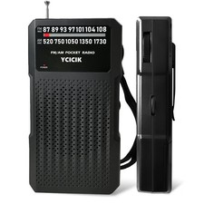 Radios Portable Am Fm, Battery Operated Radio with Headphone Jack  Back Clip...