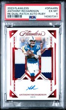2023 PANINI FLAWLESS ROOKIE DUAL PATCH AUTOGRAPHS ANTHONY RICHARDSON RUBY /15