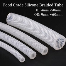 Silicone Hose Clear Flexible Braided Food Grade OilAir Water Pipe Tube ID 4-50mm