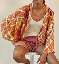 Anthropologie Top Kimono Sunset Cocoon Sheer Cover Up Beach Lightweight Dolman