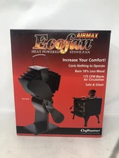 Ecofan Airmax Heat Powered Stove Fan 175 CFM, Black Blade 
