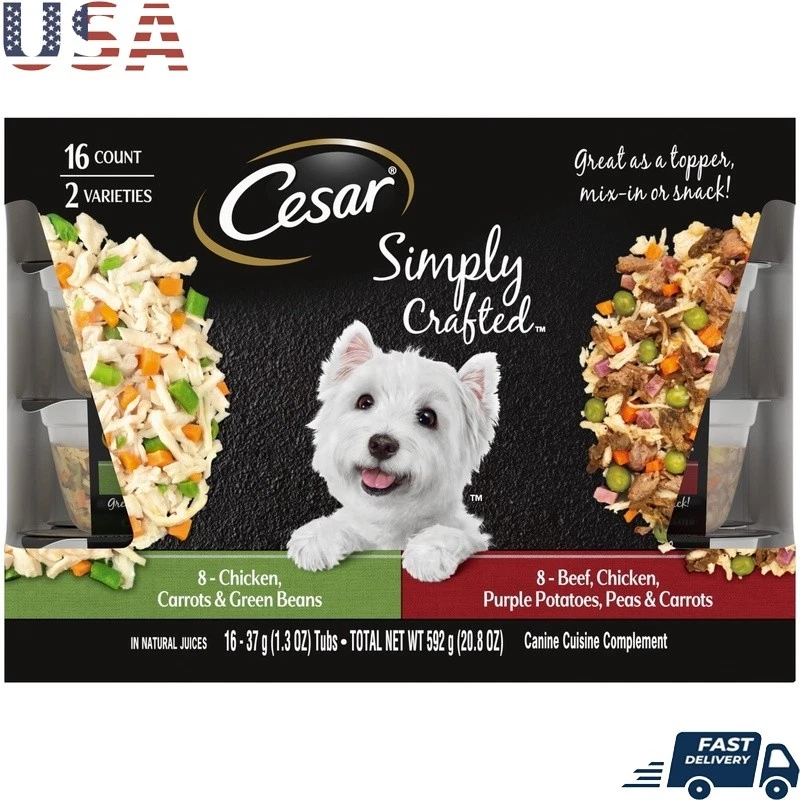 Wet Dog Food Topper Variety Pack Chicken Beef Veggies Digestive Care New