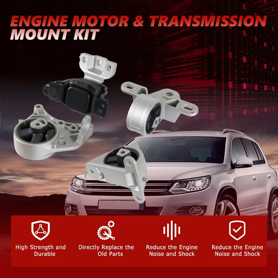 4pcs Engine Motor & Transmission Mount For 2001-2007 Dodge Caravan V6 3.3L - Изображение 3 из 4