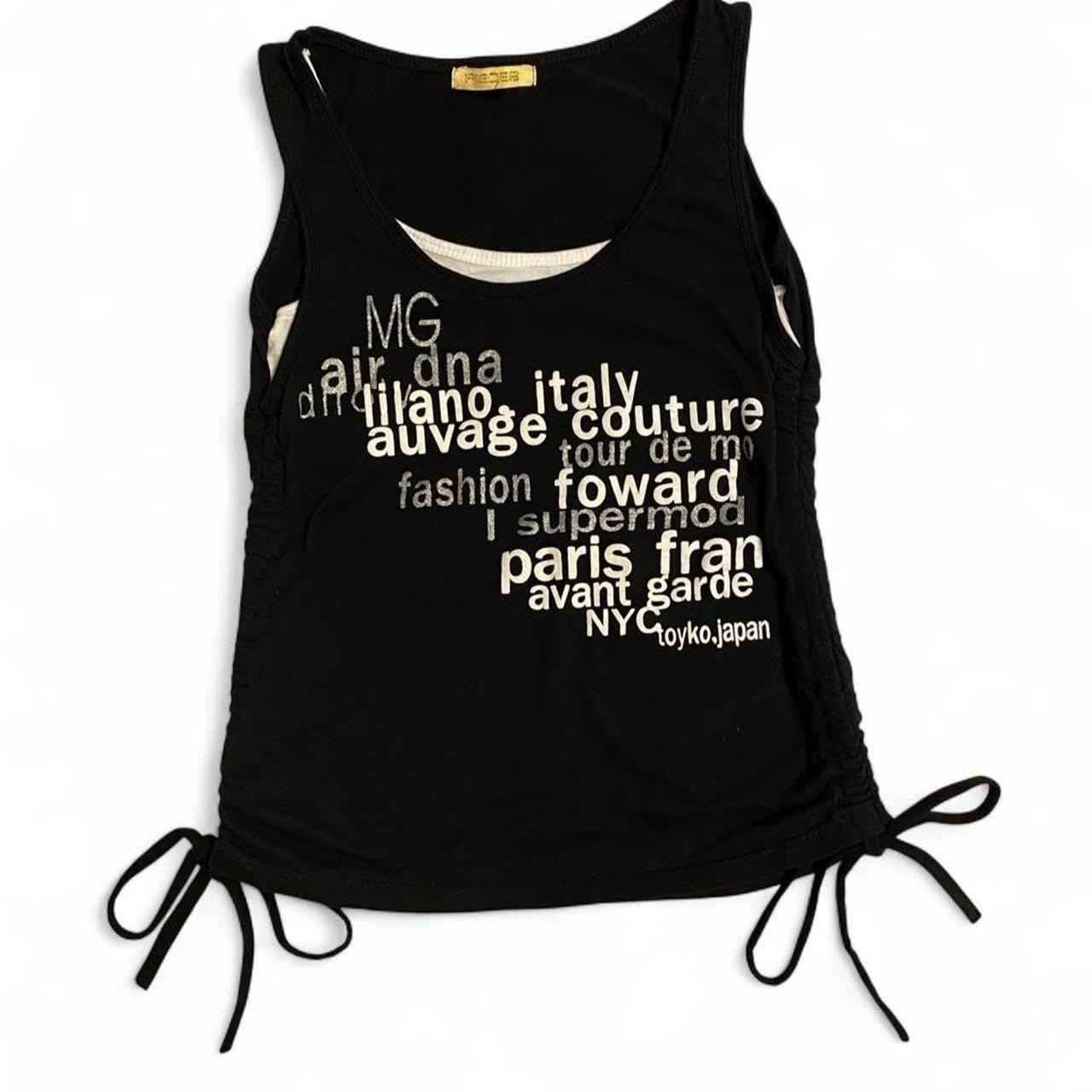 Y2K Indie Sleaze Layered Black Graphic Tank Top