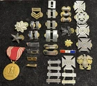 Vintage WWII Military Pins, Medals, Badges, Army Navy. Sterling And Mixed Metal