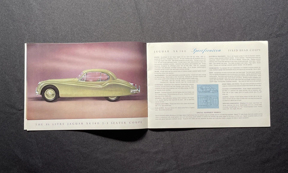 1955 Jaguar XK 140 Models Sales Brochure ORIGINAL Foto 4 de 4