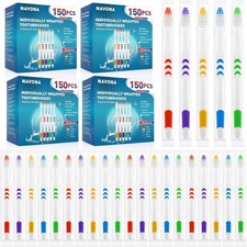600 PCS Premium Toothbrushes Bulk Individually Wrapped Toothbrushes Disposable