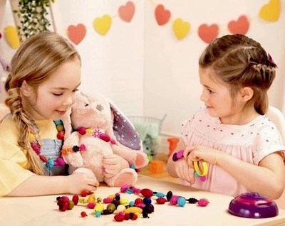 NEW B. Pop-Arty Jr. 50 Pc. Girls Jewelry Kit Tube Creates Necklaces/Bracelets +