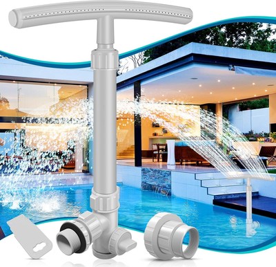 Pool Fountain for Above and In-Ground Pools, Dual Spray Pool Waterfall Founta