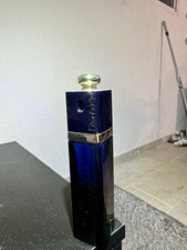 Vintage Christian Dior Parfum-Flakon blaues Glas, CD-Logo, goldener Deckel 2002